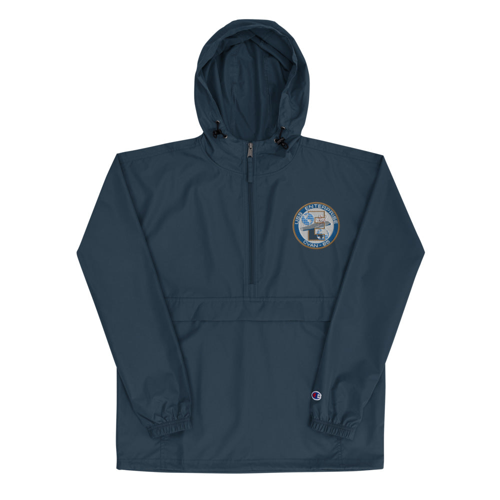 USS Enterprise (CVAN-65) Embroidered Champion Packable Jacket - Ship's Crest – navy