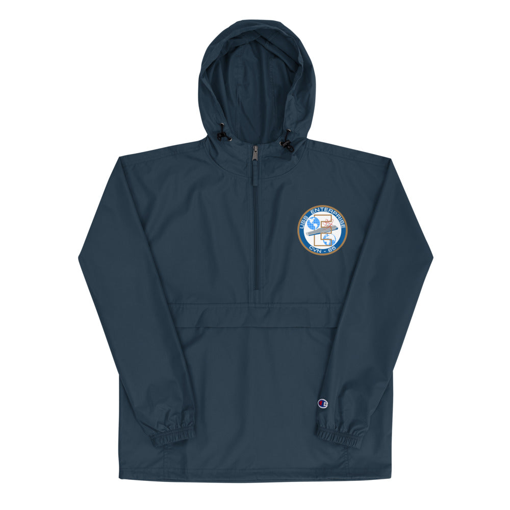 USS Enterprise (CVN-65) Embroidered Champion Packable Jacket - Ship's Crest – navy