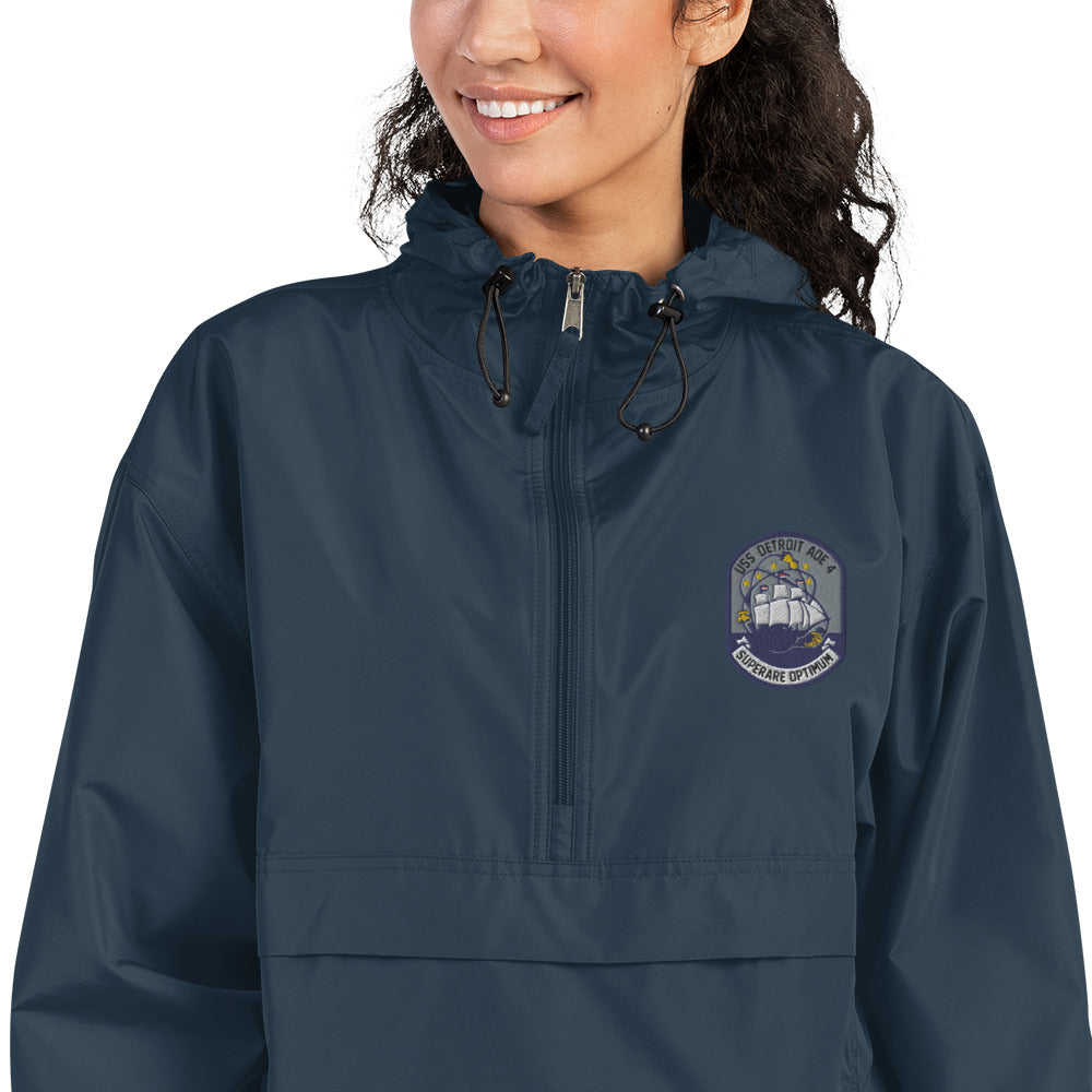 USS Detroit (AOE-4) Embroidered Champion Packable Jacket – navy