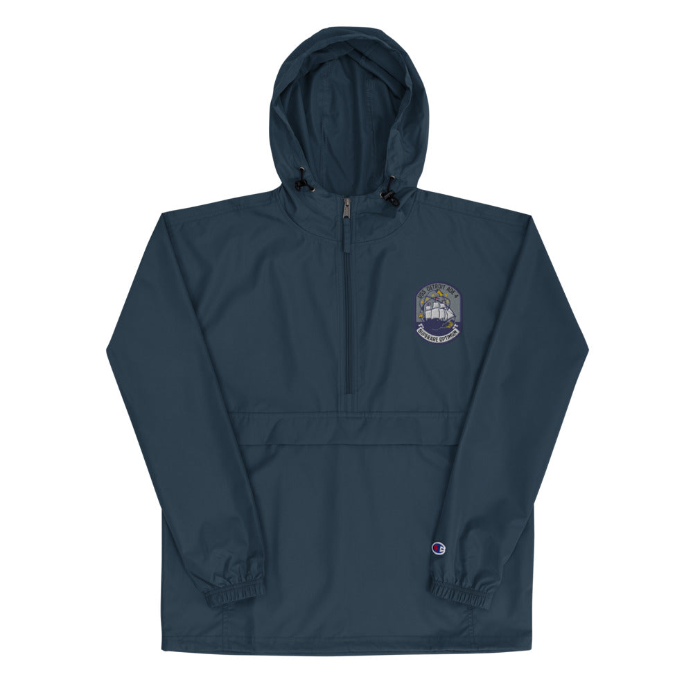 USS Detroit (AOE-4) Embroidered Champion Packable Jacket – navy