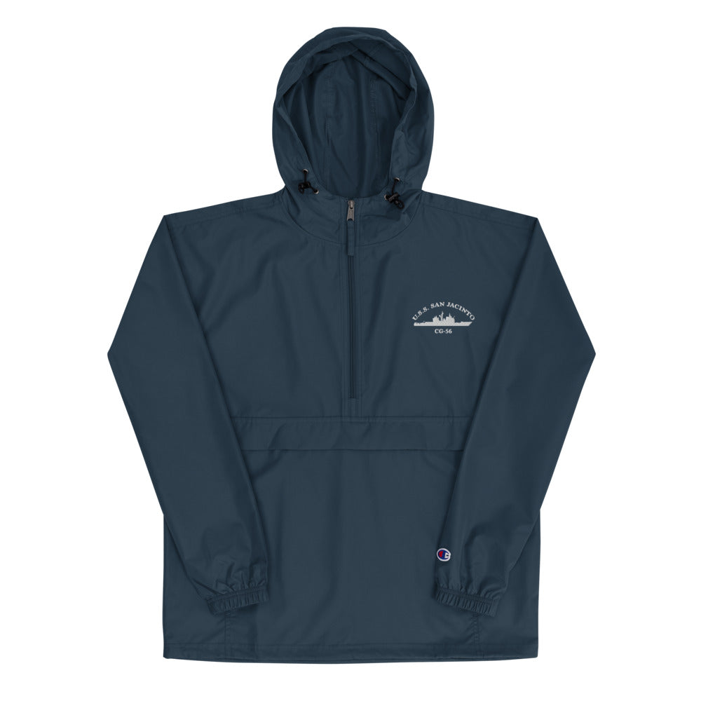 USS San Jacinto (CG-56) Embroidered Champion Packable Jacket – navy