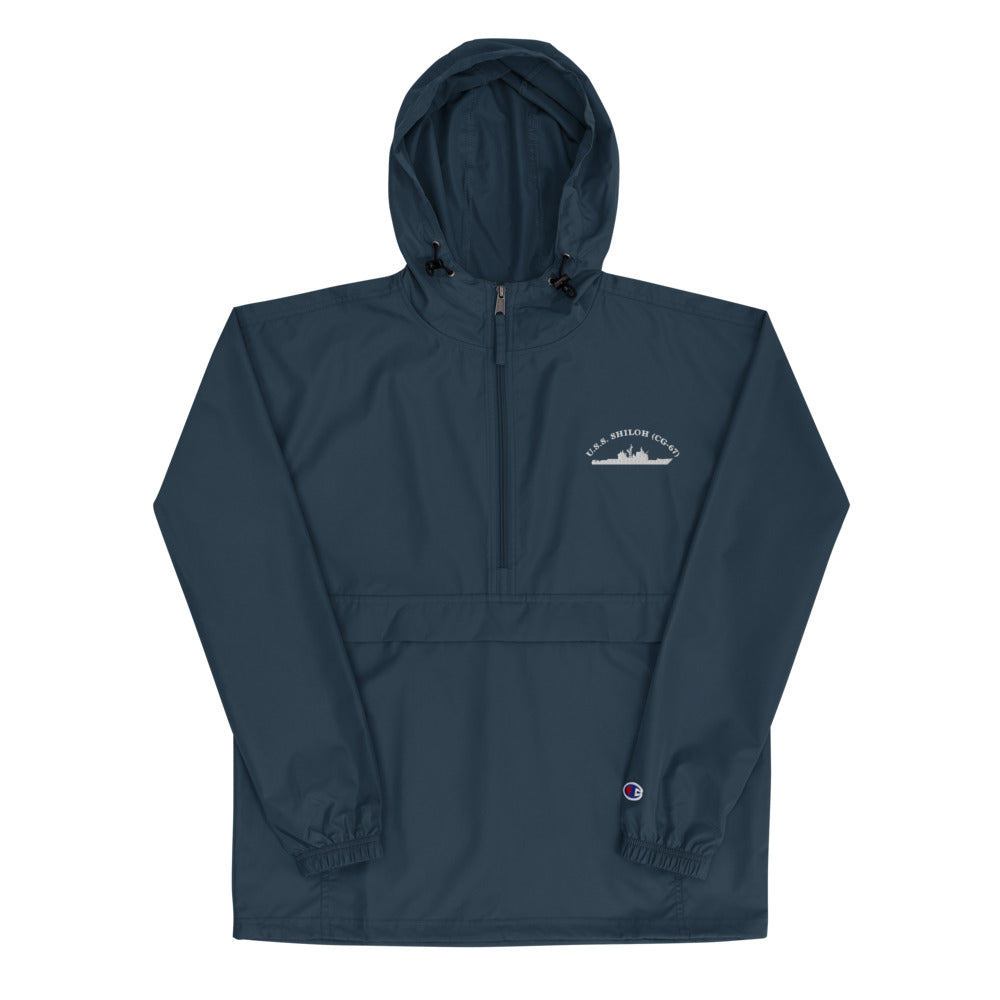 USS Shiloh (CG-67) Embroidered Champion Packable Jacket – navy