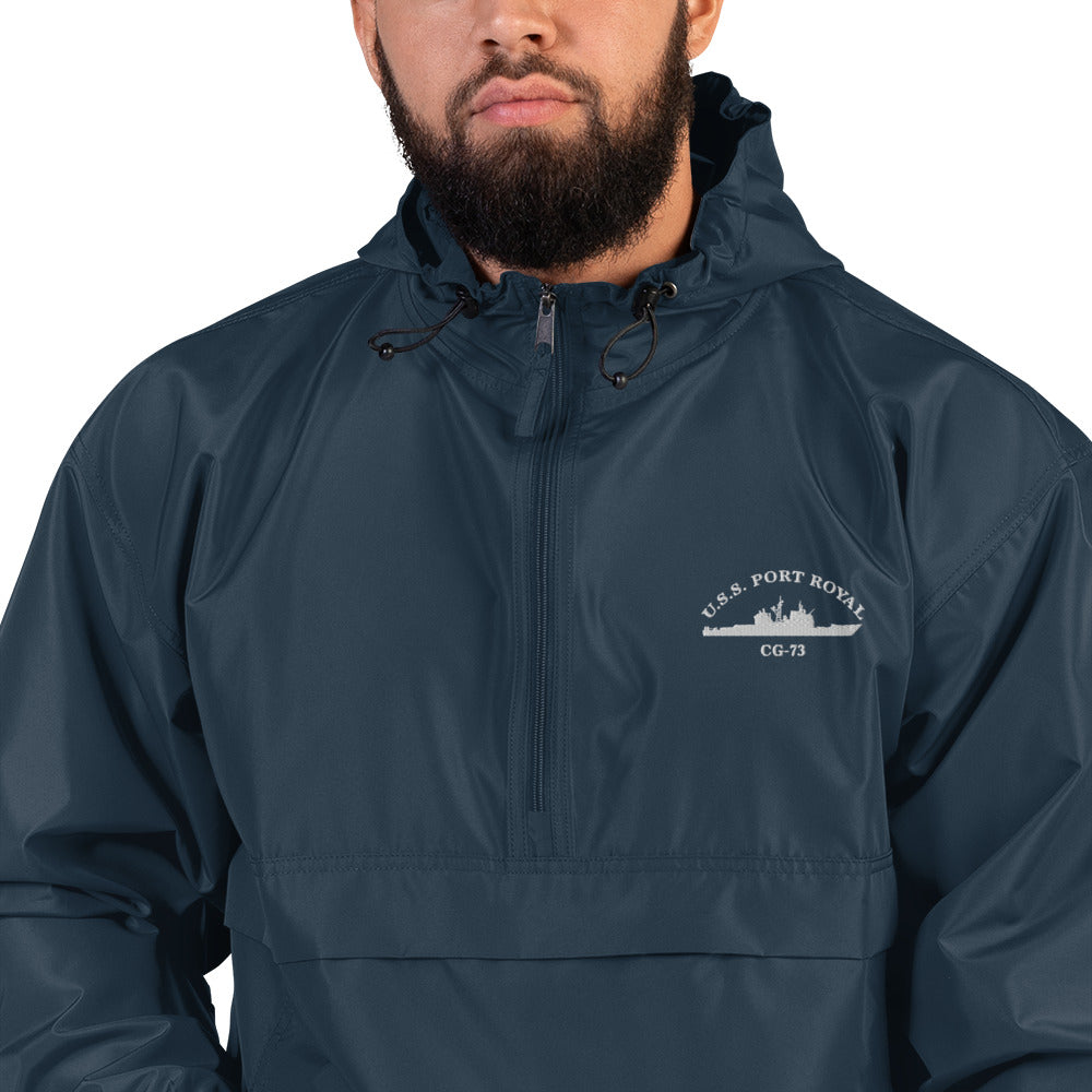 USS Port Royal (CG-73) Embroidered Champion Packable Jacket – navy