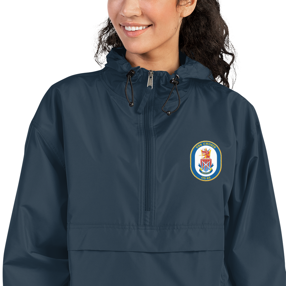 USS Chosin (CG-65) Embroidered Champion Packable Jacket – navy