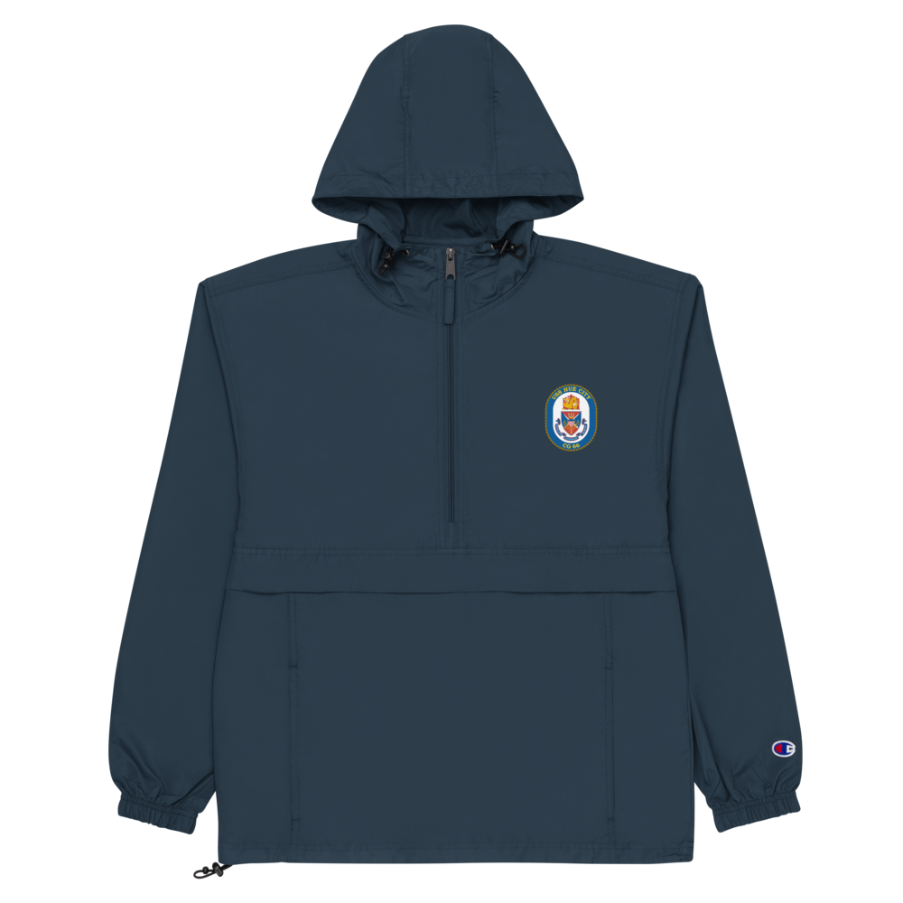 USS Hue City (CG-66) Embroidered Champion Packable Jacket – navy