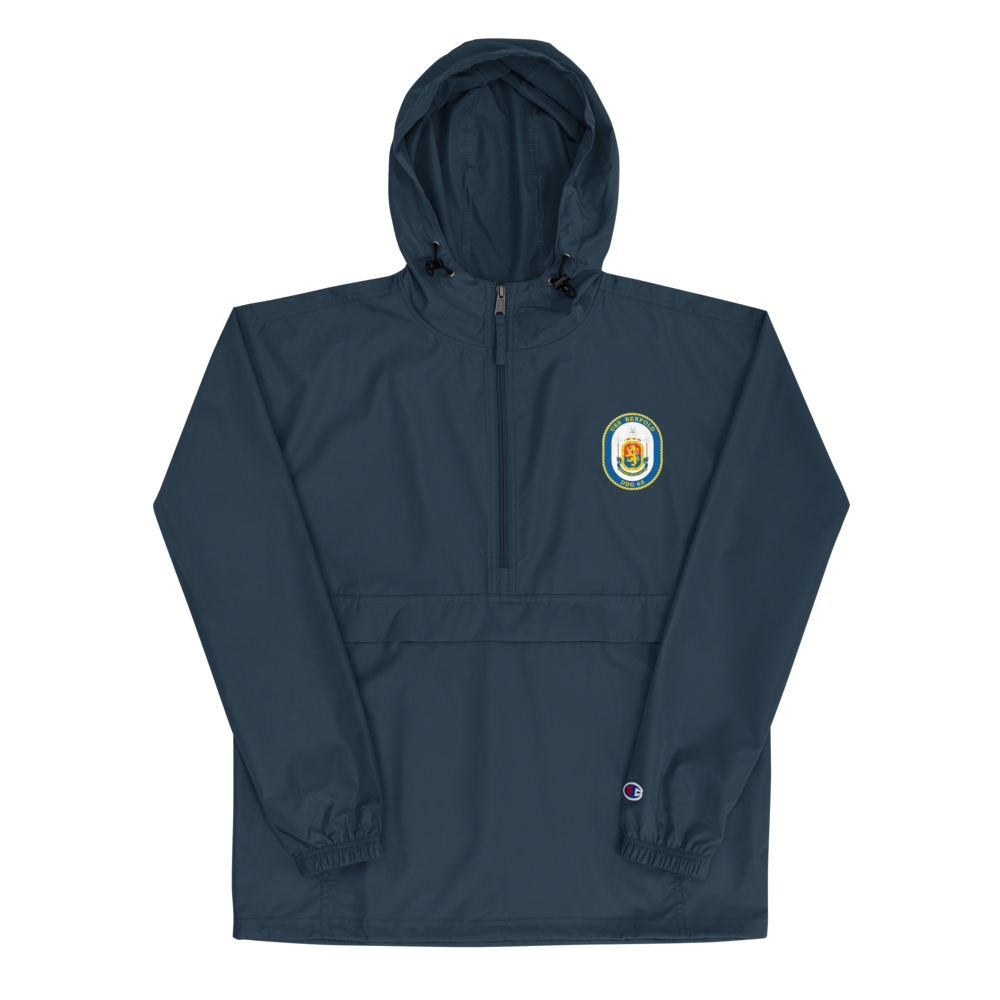 USS Benfold (DDG-65) Embroidered Champion Packable Jacket – navy