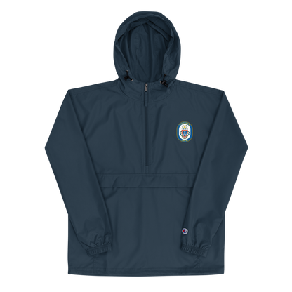USS Chafee (DDG-90) Embroidered Champion Packable Jacket – navy