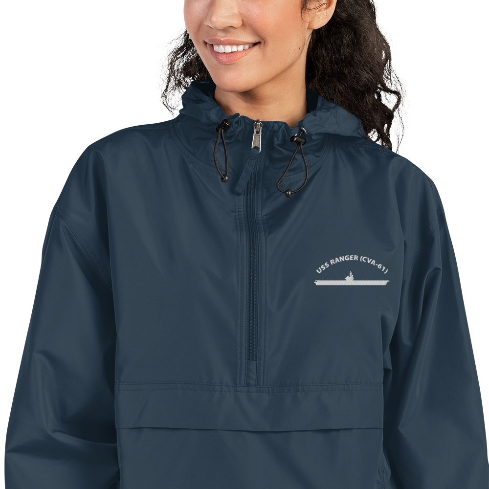 USS Ranger (CVA-61) Embroidered Champion Packable Jacket