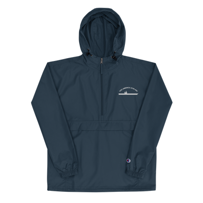 USS America (CVA-66) Embroidered Champion Packable Jacket – navy
