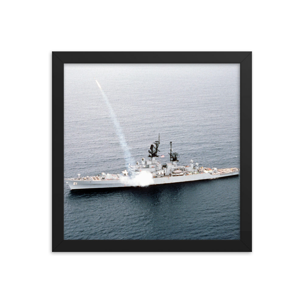 USS Gridley (CG-21) Framed Poster - Missile Launch