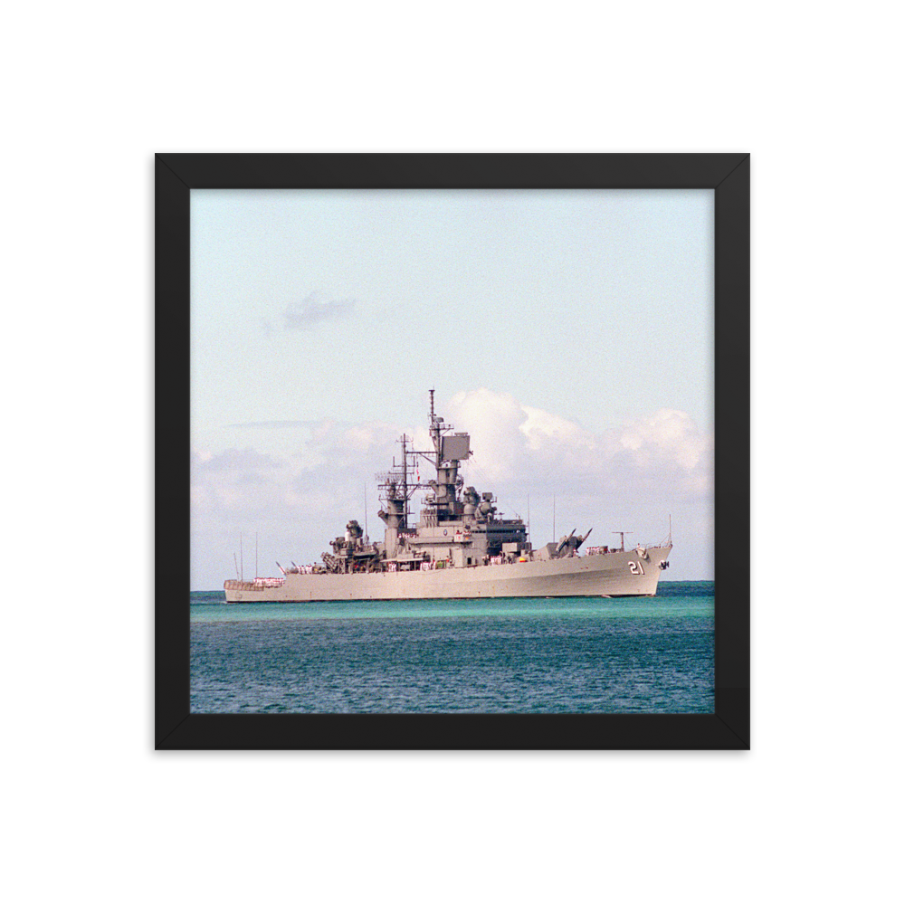 USS Gridley (CG-21) Framed Poster - Starboard (1) – black, 12x12