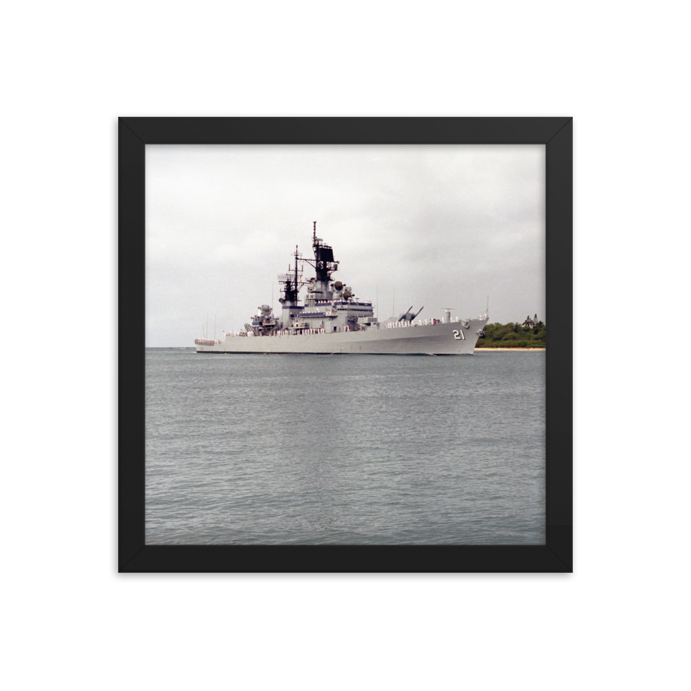USS Gridley (CG-21) Framed Poster - Starboard (2) – black, 12x12