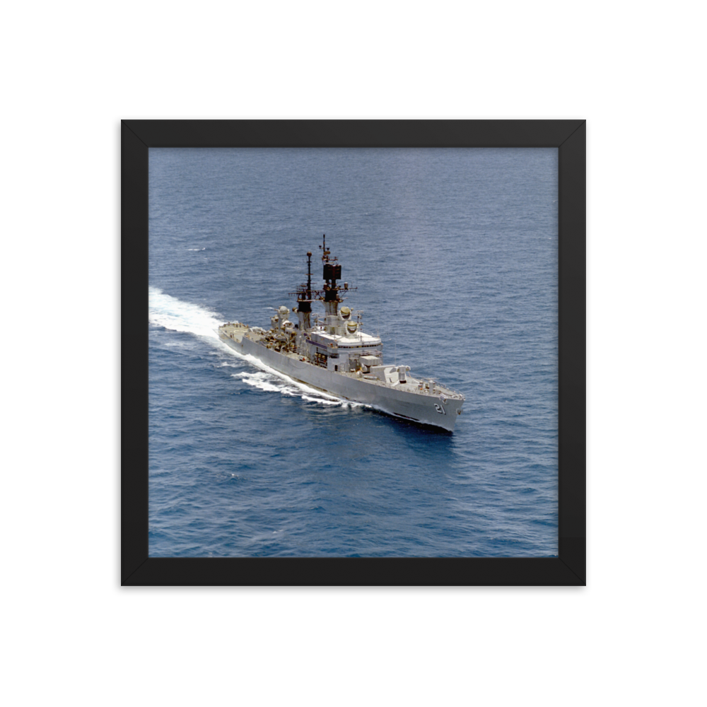 USS Gridley (CG-21) Framed Poster - Starboard (3) – black, 12x12