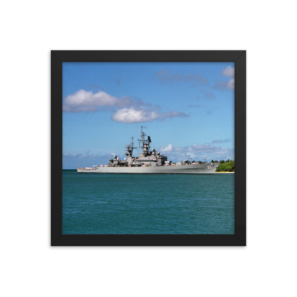 USS Gridley (CG-21) Framed Poster - Starboard (4) – black, 12x12