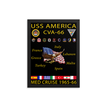 Load image into Gallery viewer, USS America (CVA-66) 1965-66 Framed Cruise Poster