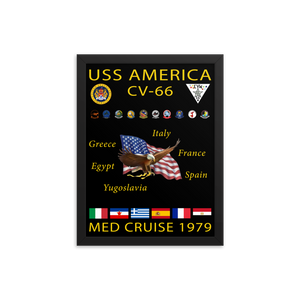 USS America (CV-66) 1979 Framed Cruise Poster