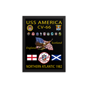 USS America (CV-66) 1982 Framed Cruise Poster