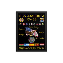 Load image into Gallery viewer, USS America (CV-66) 1982-83 Framed Cruise Poster