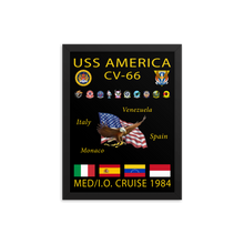 Load image into Gallery viewer, USS America (CV-66) 1984 Framed Cruise Poster