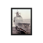 USS Philippine Sea (CG-58) Framed Poster - Starboard Bow Vertical – black, 12x16