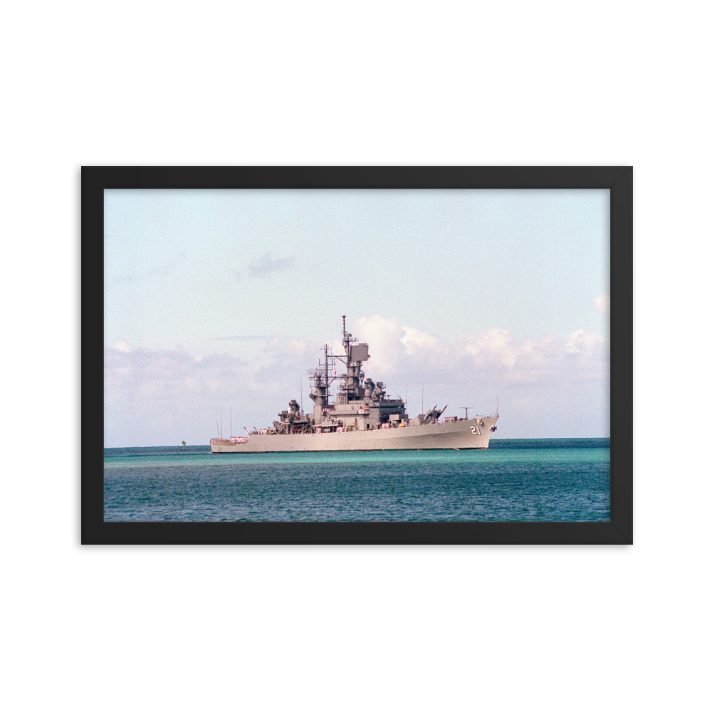 USS Gridley (CG-21) Framed Poster - Starboard (1) – black, 12x18