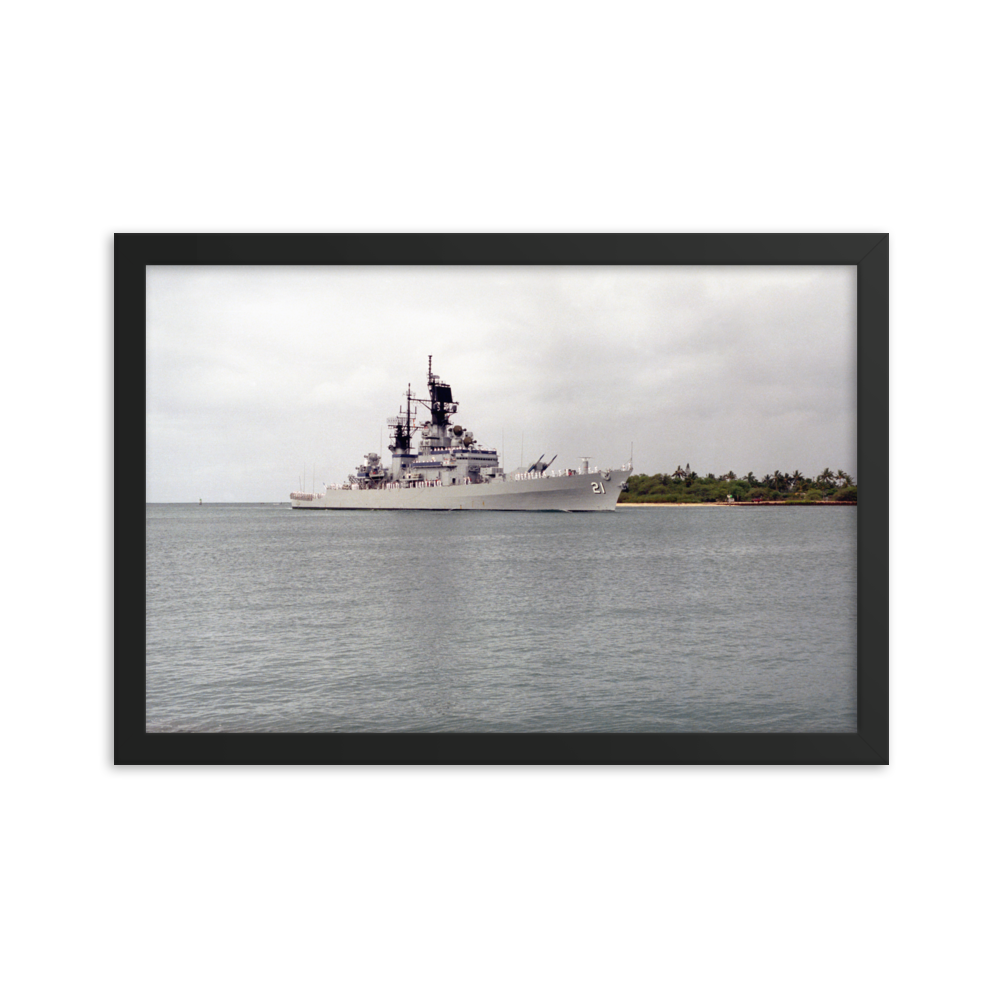 USS Gridley (CG-21) Framed Poster - Starboard (2) – black, 12x18