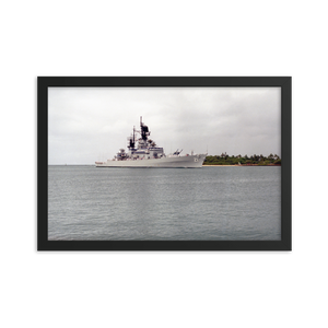 USS Gridley (CG-21) Framed Poster - Starboard (2) – black, 12x18