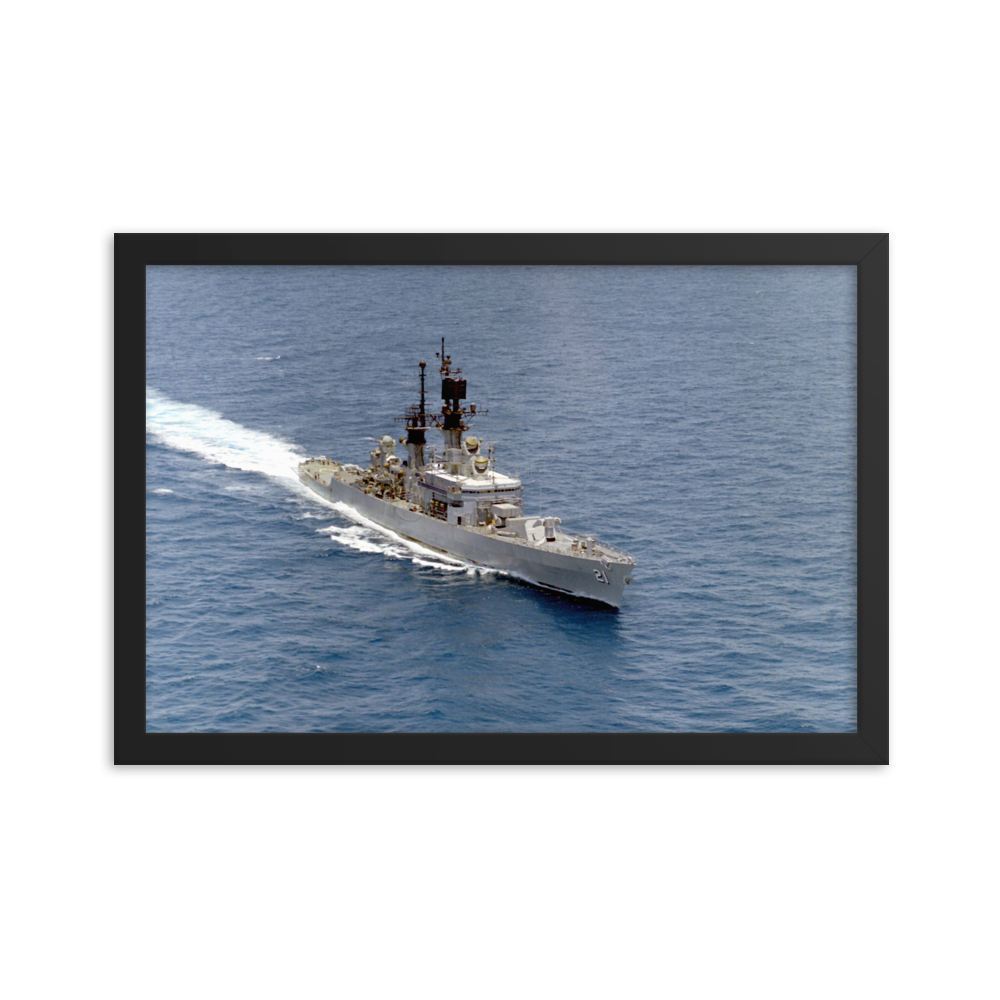 USS Gridley (CG-21) Framed Poster - Starboard (3) – black, 12x18