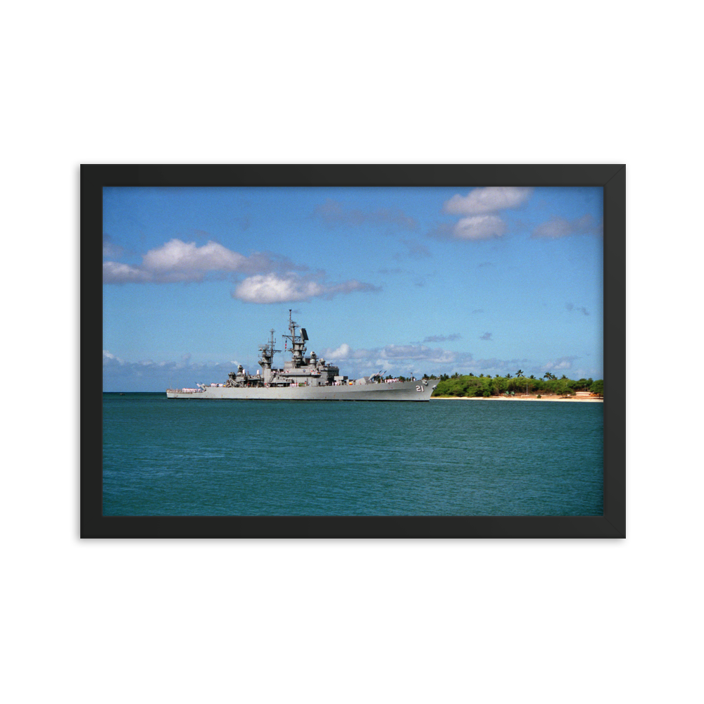 USS Gridley (CG-21) Framed Poster - Starboard (4) – black, 12x18