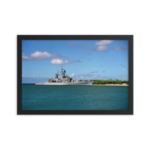 USS Gridley (CG-21) Framed Poster - Starboard (4) – black, 12x18