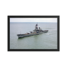 Load image into Gallery viewer, USS Missouri (BB-63) Framed Poster - Port Bow Shot