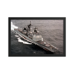 USS Philippine Sea (CG-58) Framed Poster - Starboard Bow – black, 12x18