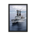 USS Arthur W. Radford (DD-968) Framed Poster - Port Bow Vertical – black, 12x18