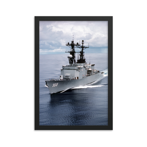 USS Arthur W. Radford (DD-968) Framed Poster - Port Bow Vertical – black, 12x18