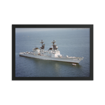 USS Arthur W. Radford (DD-968) Framed Poster - Starboard Bow – black, 12x18