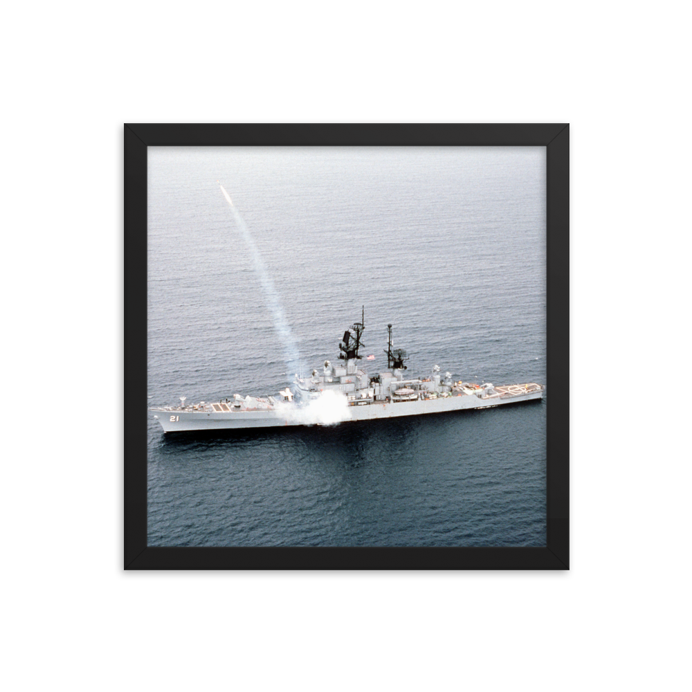 USS Gridley (CG-21) Framed Poster - Missile Launch