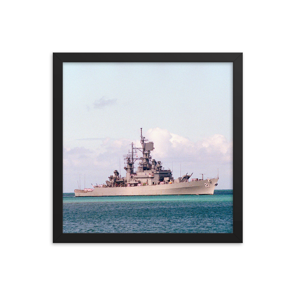 USS Gridley (CG-21) Framed Poster - Starboard (1) – black, 14x14