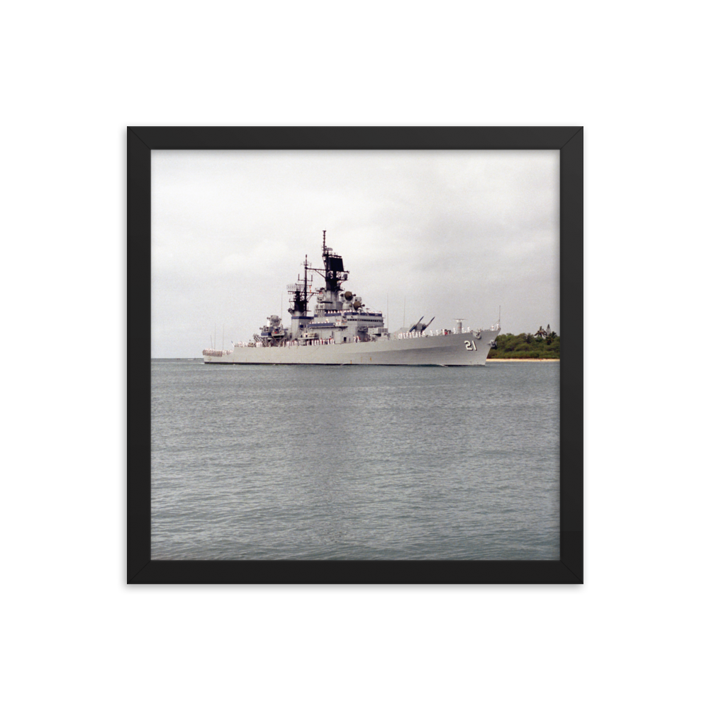 USS Gridley (CG-21) Framed Poster - Starboard (2) – black, 14x14