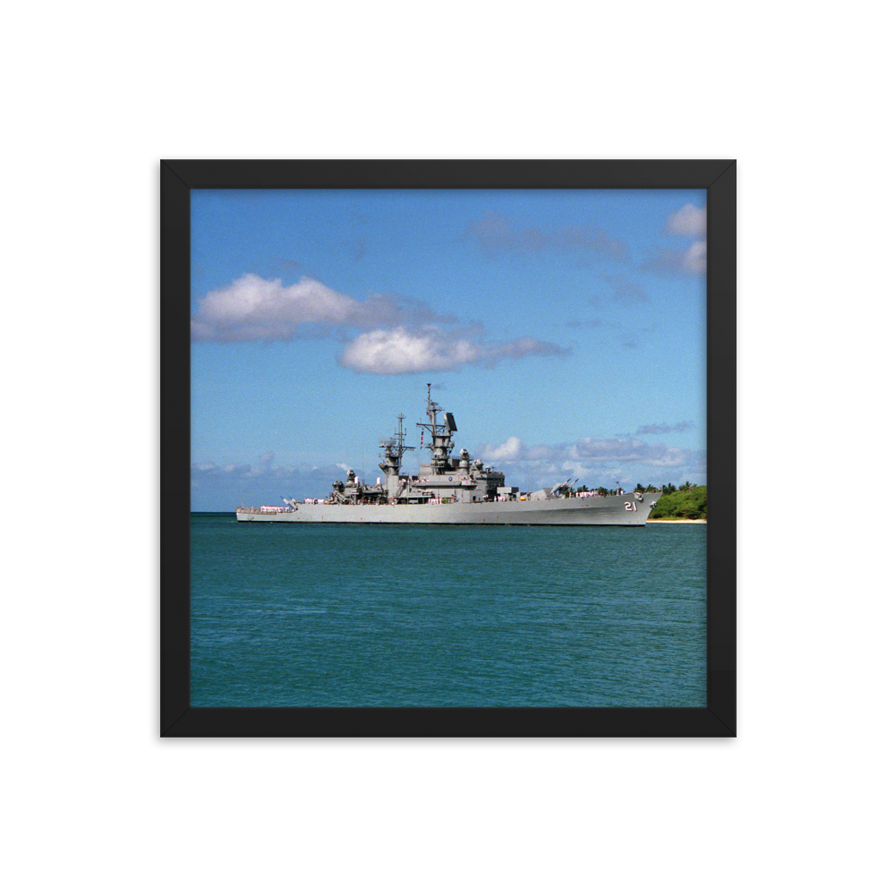 USS Gridley (CG-21) Framed Poster - Starboard (4) – black, 14x14