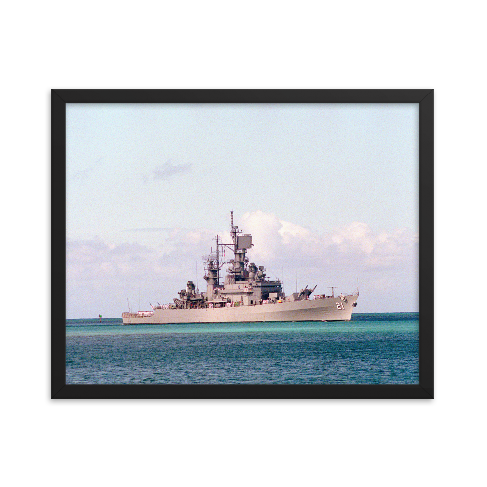 USS Gridley (CG-21) Framed Poster - Starboard (1) – black, 16x20