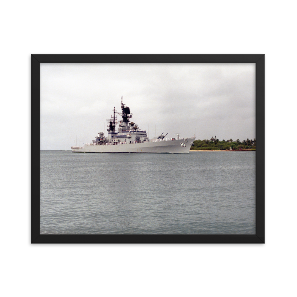 USS Gridley (CG-21) Framed Poster - Starboard (2) – black, 16x20