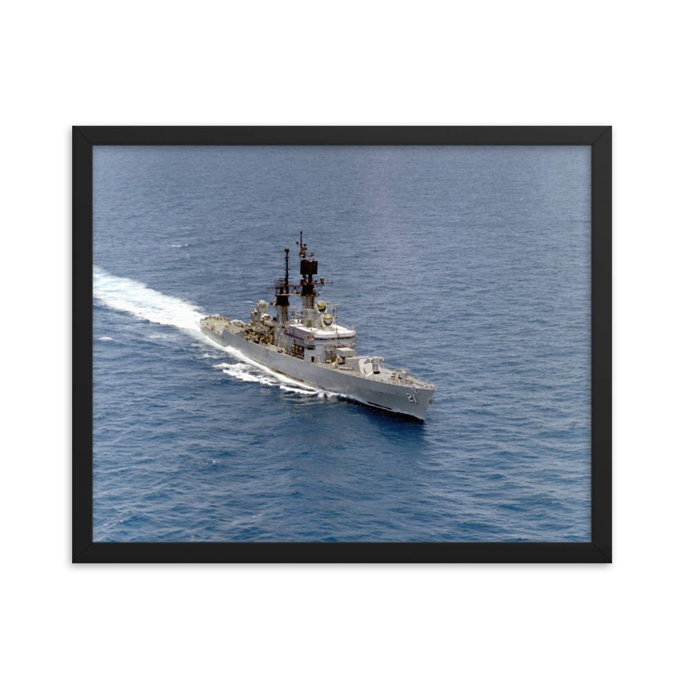 USS Gridley (CG-21) Framed Poster - Starboard (3) – black, 16x20