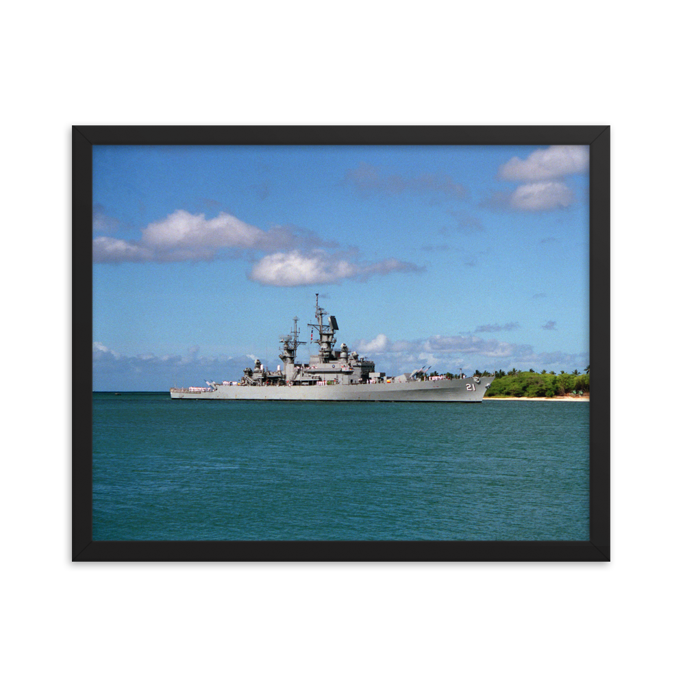 USS Gridley (CG-21) Framed Poster - Starboard (4) – black, 16x20