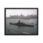 Framed posterUSS Missouri (BB-63) Framed Poster - San Francisco Skyline – black, 16x20