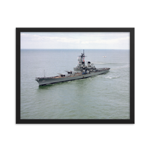 Load image into Gallery viewer, USS Missouri (BB-63) Framed Poster - Port Bow Shot