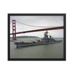 USS Missouri (BB-63) Framed Poster - Golden Gate – black, 16x20