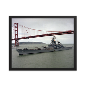 USS Missouri (BB-63) Framed Poster - Golden Gate – black, 16x20