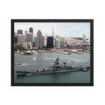 USS Missouri (BB-63) Framed Poster - San Francisco Skyline (2) – black, 16x20