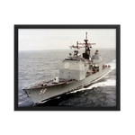 USS Philippine Sea (CG-58) Framed Poster - Port Bow Shot – black, 16x20