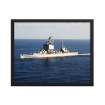 USS Long Beach (CGN-9) Framed Poster - Port Bow – black, 16x20